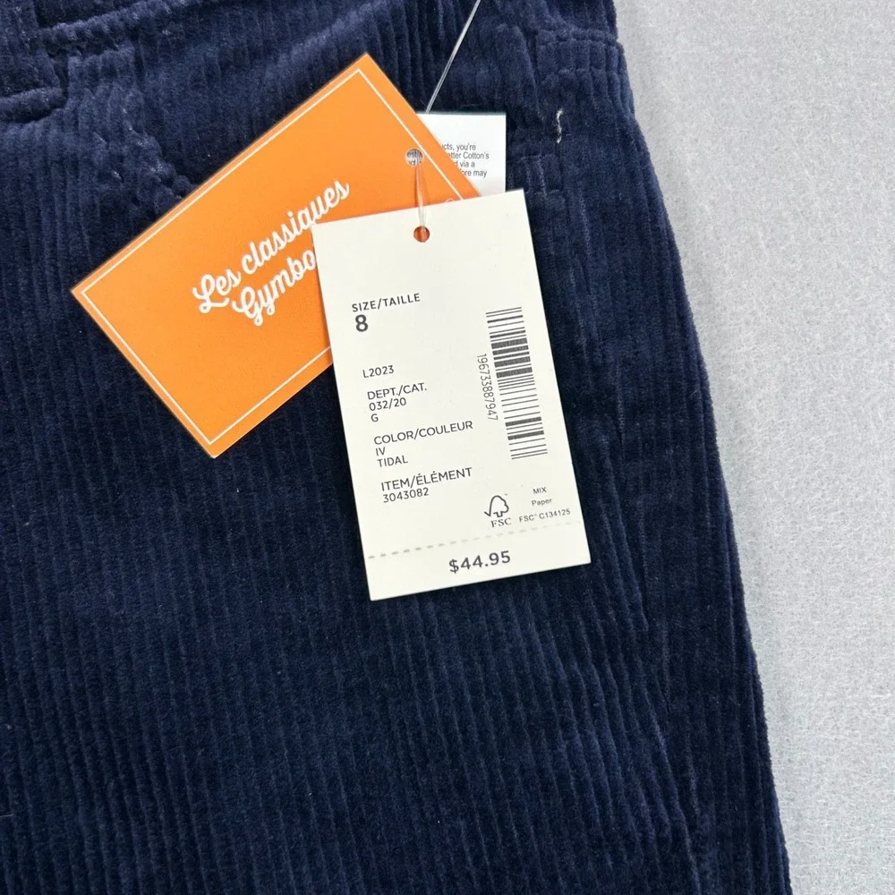 Gymboree Boys Corduroy Pants Navy‎ Blue Size 8 Tidal Stretch Cotton 3043082 NWT